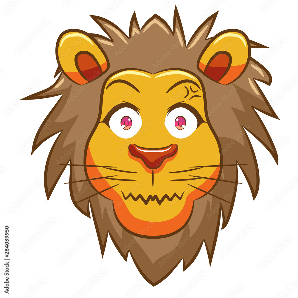 Obraz premium lion vector face graphic design