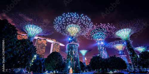 Canvas Print Gardens by the Bay in Singapore