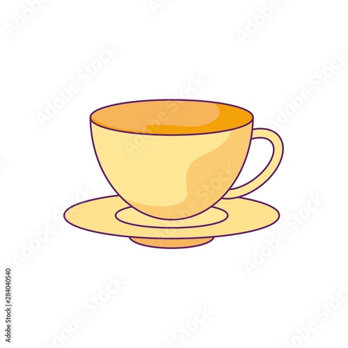 cup with dish ceramic isolated icon