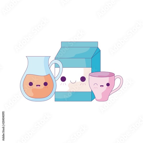 cup ceramic with set food kawaii style