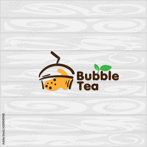 bubble tea logo icon graphic template