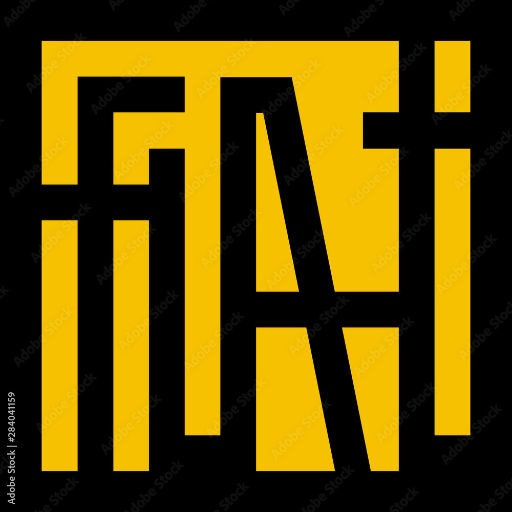 Fototapeta premium Flat Logotype Lettering Graphic Word Emblem Design