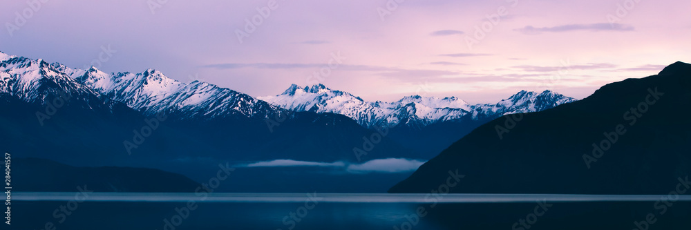 lake in mountains landscape panorama