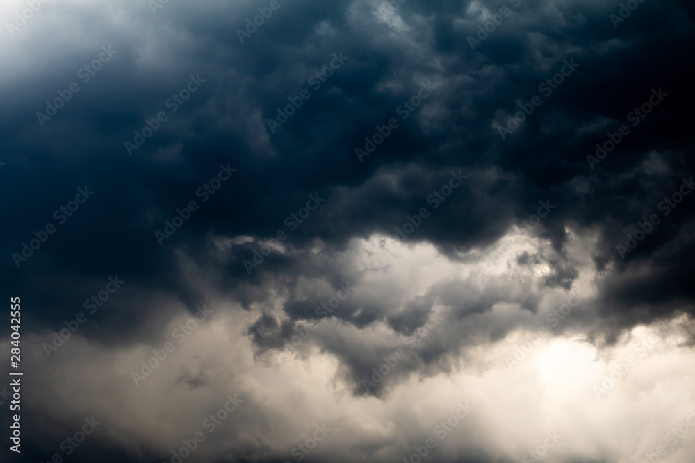 Fototapeta premium Storm Clouds closeup on the Sky and raining