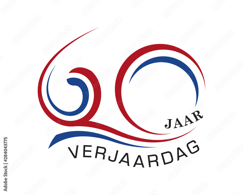 Fototapeta premium 60th anniversary years with the element wave curved netherlands flag vector