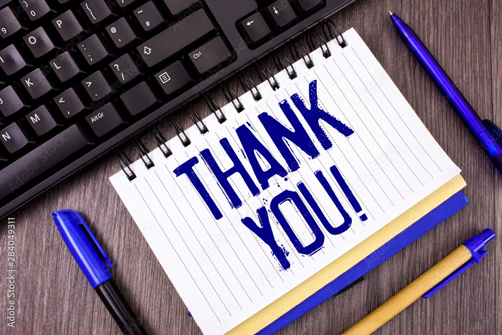 Word writing text Thank You Motivational Call. Business concept for ...