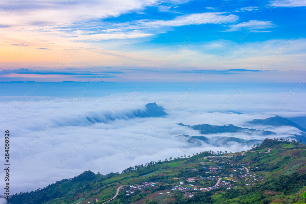 Beautiful Sunrise and mist at Phu Tubberk, Phetchabun Province, Thailand. Beautiful Sunrise and mist at Phu Tubberk, Phetchabun Province, Thailand.