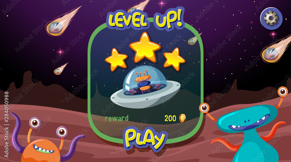 Naklejka premium Alien space game background