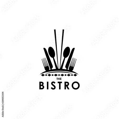 the bistro abstract vector logo design