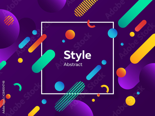 Futuristic badge for app. Dynamical colored forms and lines. Gradient abstract banners with flowing liquid shapes. Template for logo, flyer, presentation