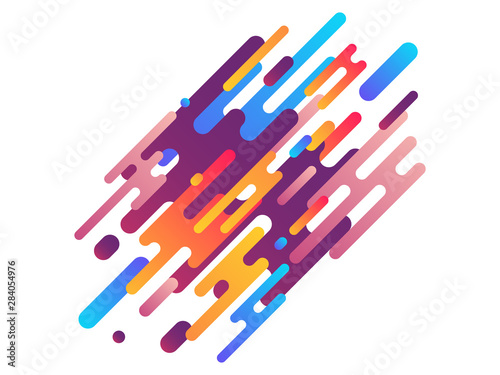 Brown, orange, blue dynamic lines. Colorful strokes, diagonal lines, hatching. Vector illustration for banner, poster, logo, cover design