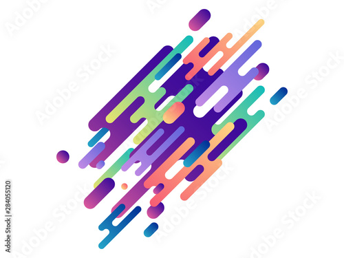 Violet, orange, green, blue dynamic lines. Colorful strokes, diagonal lines, hatching. Vector illustration for banner, poster, brand, cover design