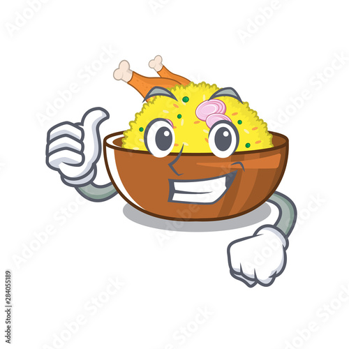 Thumbs up chicken biryani cooked in character skillet