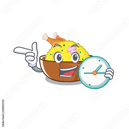 With clock chicken biryani cooked in character skillet