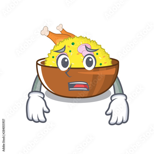 Afraid chicken biryani isolated in the mascot