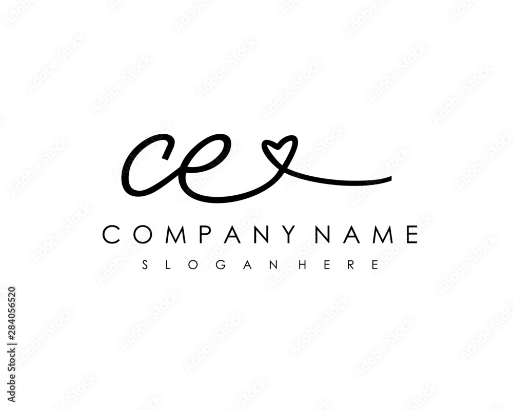 CE Initial handwriting logo vector