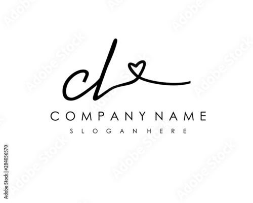CL Initial handwriting logo vector