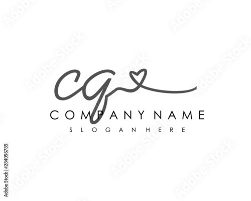 CQ Initial handwriting logo vector