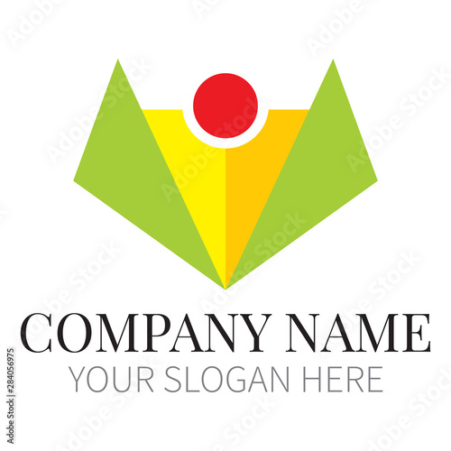 green wing abstract business logo