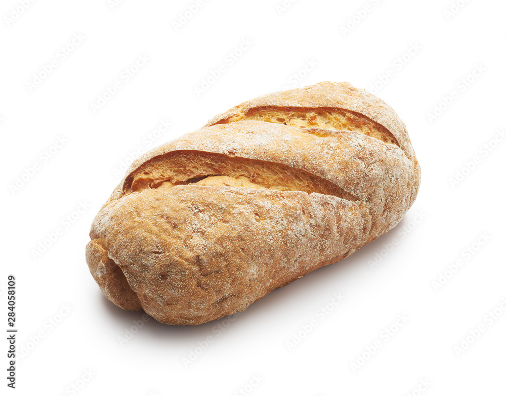 Whole grain gluten free bread isolated on white background