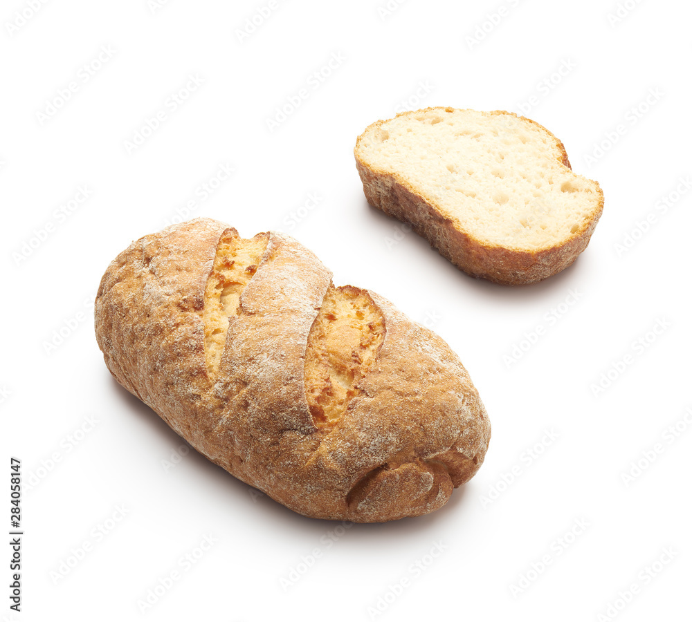 Whole grain gluten free bread over white background Whole grain gluten free bread over white background
