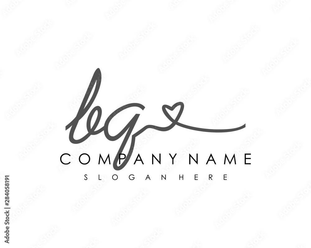 BQ Initial handwriting logo vector