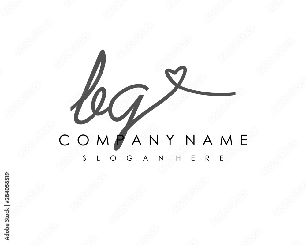 BQ Initial handwriting logo vector BQ Initial handwriting logo vector