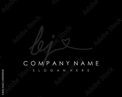 BJ Initial handwriting logo vector