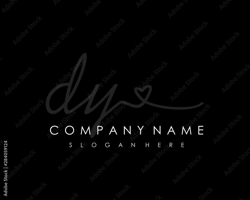 DY Initial handwriting logo vector