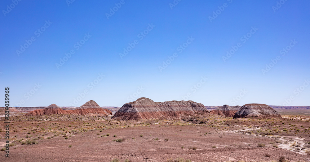 Painted desert panoramic view, Arizona, USA. Sunny spring day Painted desert panoramic view, Arizona, USA. Sunny spring day