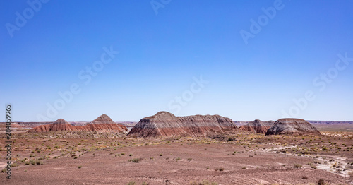 Painted desert panoramic view  Arizona  USA. Sunny spring day