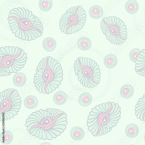 Vector seamless pastel pattern with a light background and abstract elements.