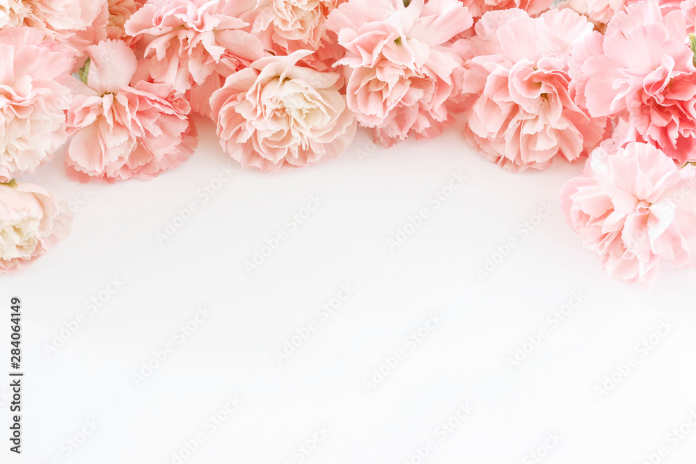 Floral decoration with pink carnation flowers Floral decoration with pink carnation flowers