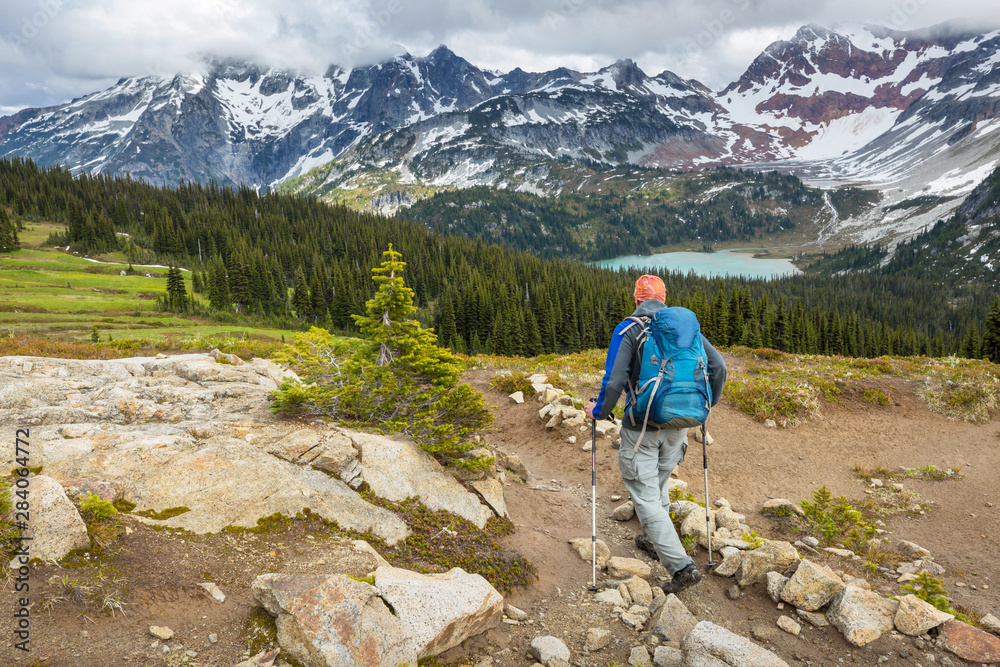 Naklejka premium Hike in mountains