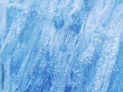 Blue ice abstract natural background