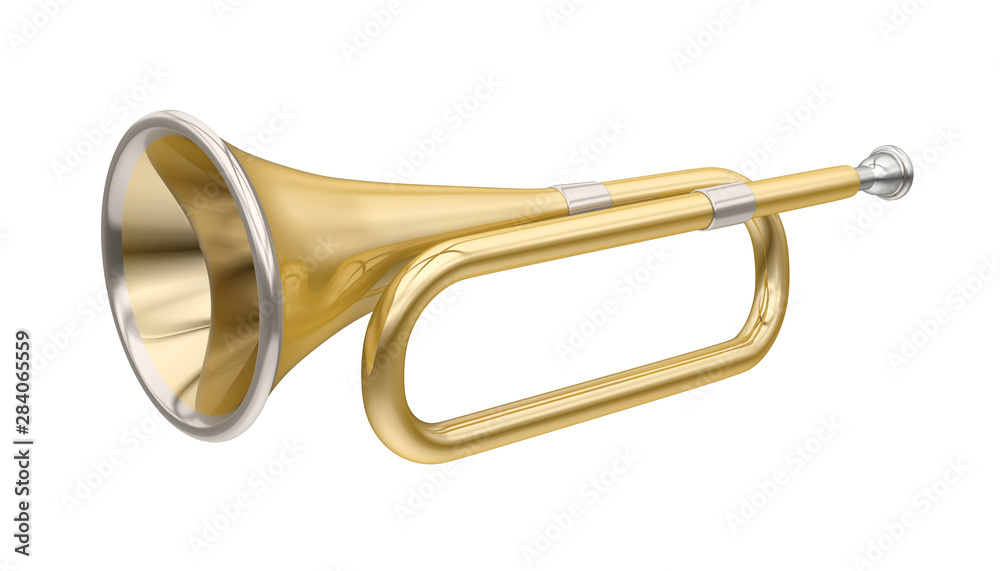 Obraz premium Bugle Brass Instrument Isolated