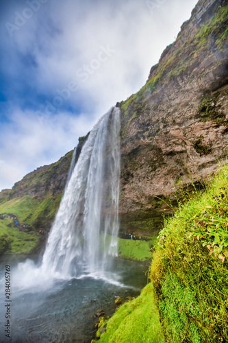 Seljalandsfoss  side view on a beautiful summer day in Iceland