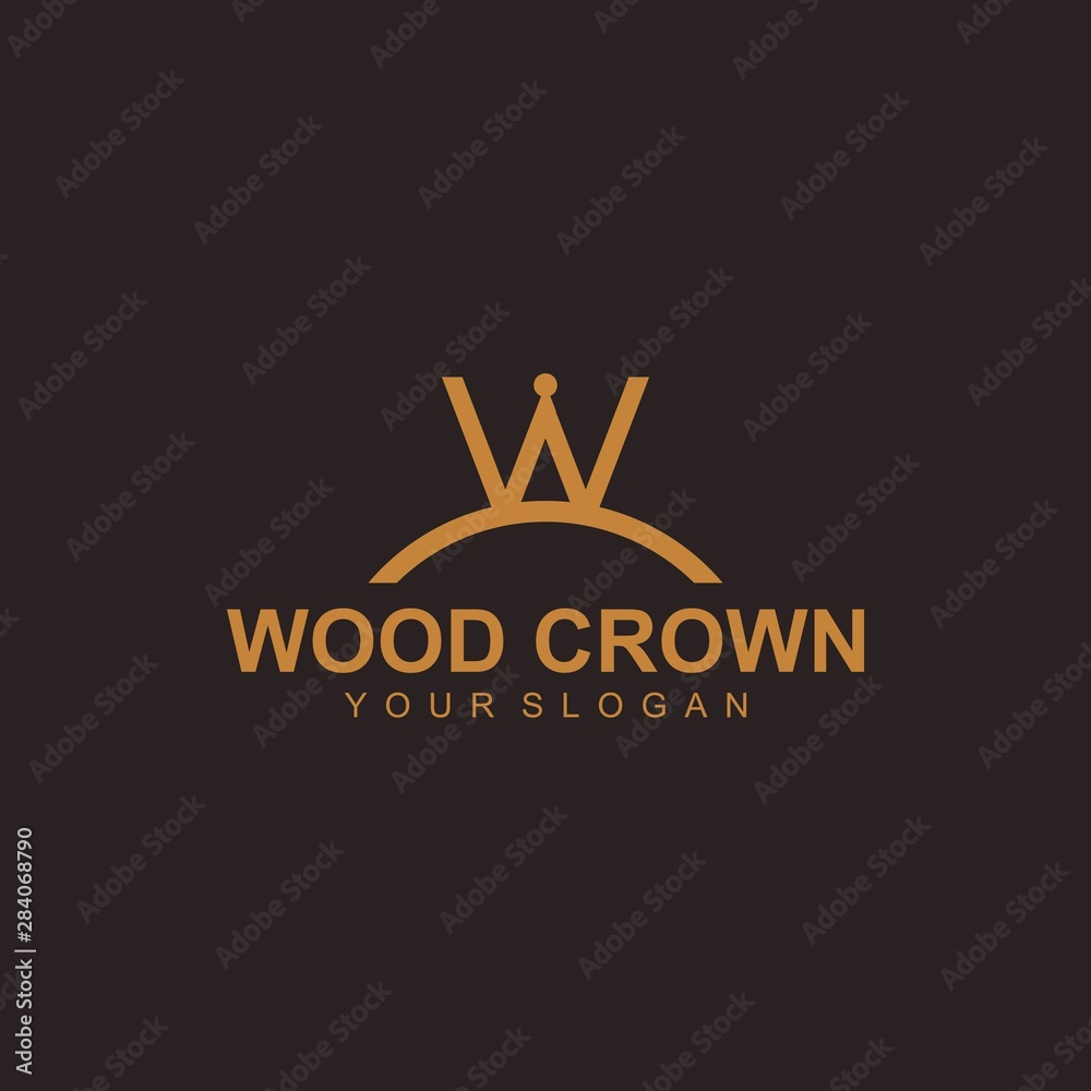 crown initial w logo template design crown initial w logo template design