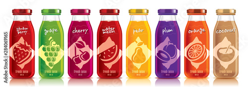 Ready design vector juice, fruit bottle set