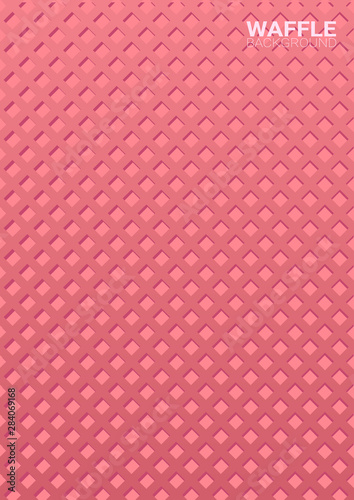 Colorful Wafer texture sweet food background. Ice cream waffle.