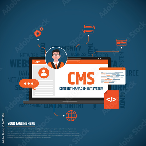 CMS Concept flat design