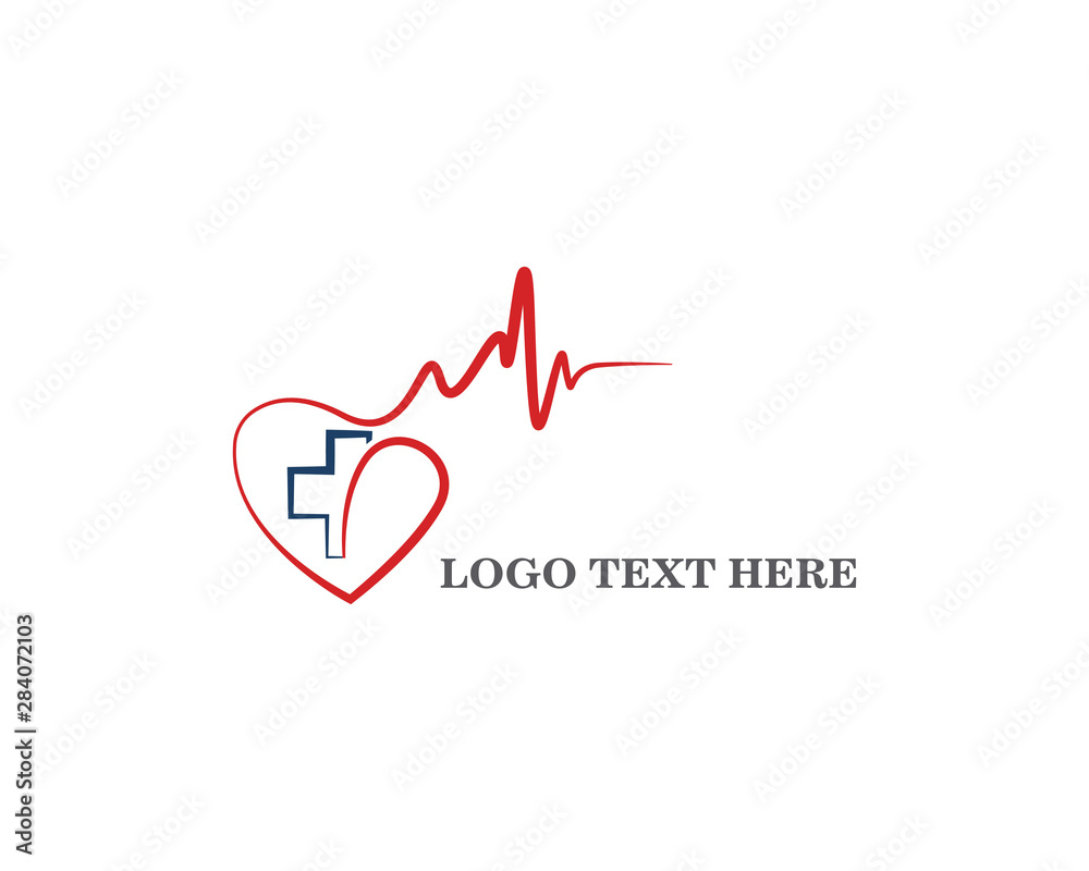 Art design Heartbeat logo template vector