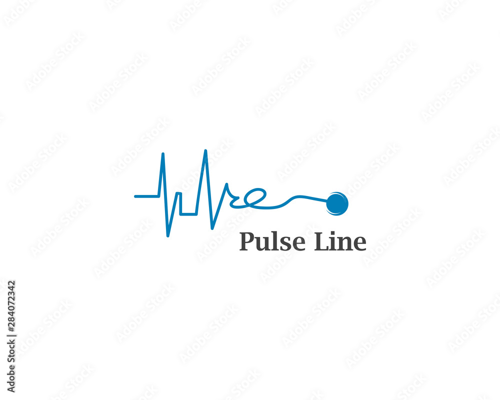 Monitor Pulse line design template vector Monitor Pulse line design template vector