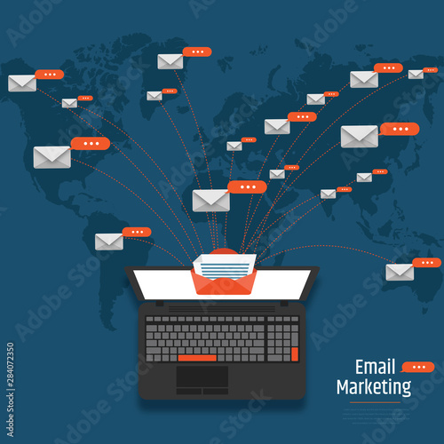 Sending and receiving email web banner rectangle template vector illustration. 