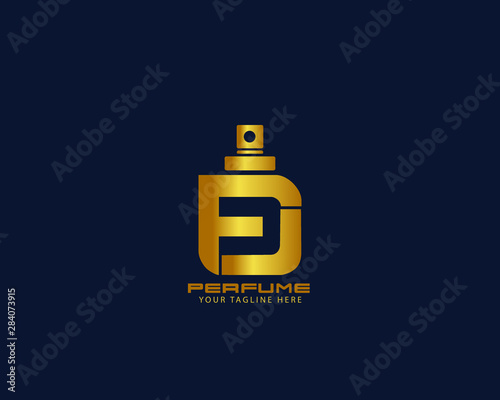 Luxury Initial alphabet Letter  F Perfume perfumery logo design vector illustration can be used for cosmetics spray beauty fragrance business eps 10 fully editable