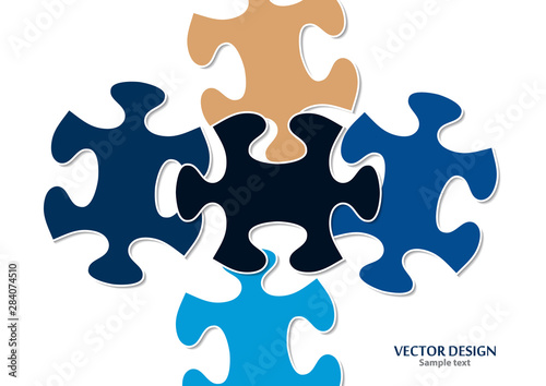 Abstract background from bright puzzle pieces. The composition is an unfinished puzzle.