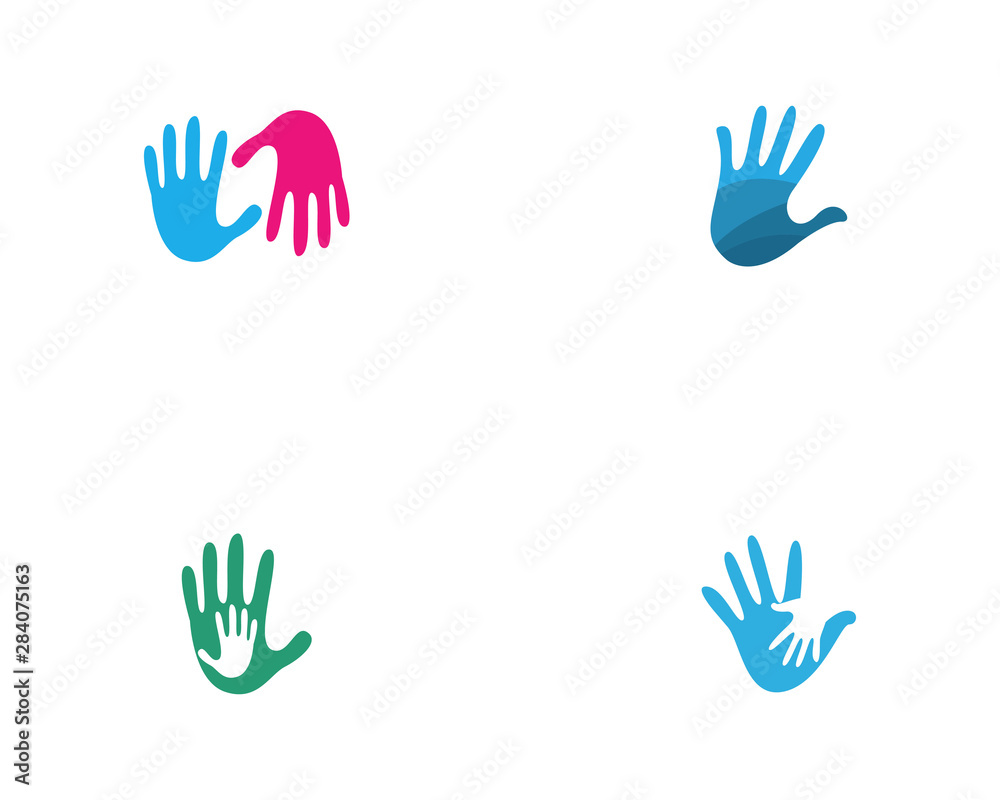 Hand care logo template vector icon business