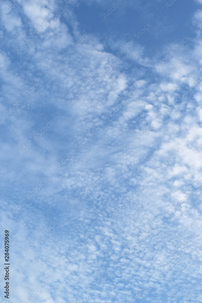 Fototapeta premium Altocumulus cloud on beautiful blue sky , Fluffy clouds formations at tropical zone
