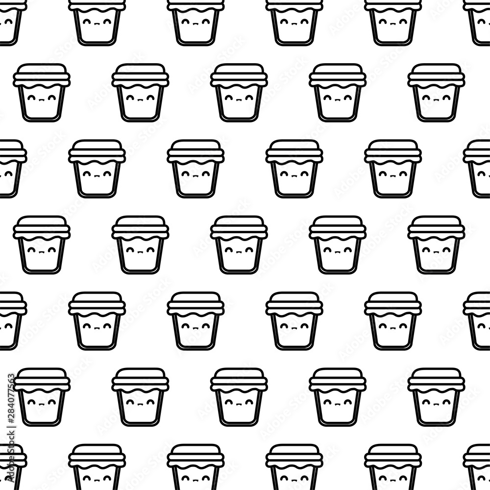 pattern of delicious bottles of honey kawaii style pattern of delicious bottles of honey kawaii style