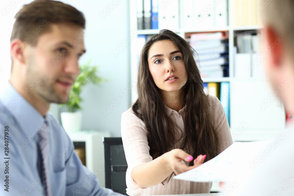 Fototapeta premium Concerned smart people